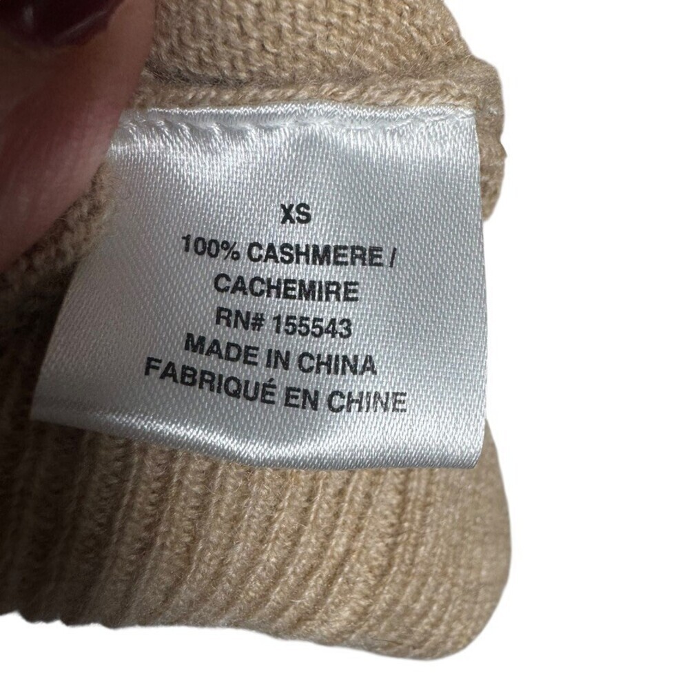 SABLYN Womens 100% Cashmere Hoodie Sweater XS zip front camel tan - Picture 4 of 6